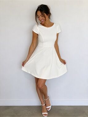 Dress The Population Livia Ivory Fit & Flare Dress